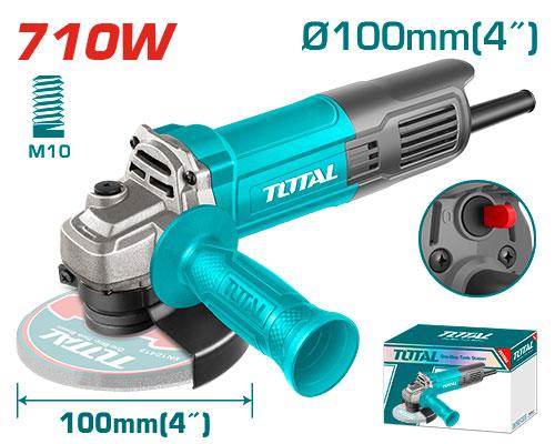 TOTAL 710W Angle Grinder with Rear Switch TG10710076