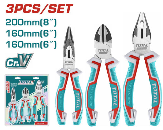 TOTAL 3-Piece Pliers Set THT2K0301